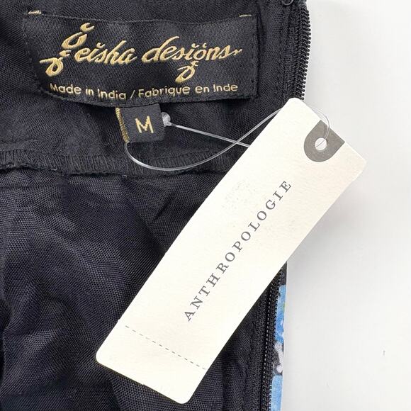 Anthropologie Geisha Designs Floral Organdy Midi Dress Size Medium Sequin Party - Picture 10 of 16